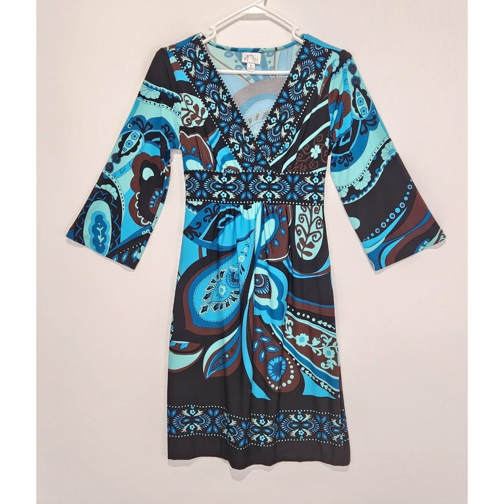 Sweet Storm Women's Y2K Multicolor Blue/Black A-Line Dress Size M